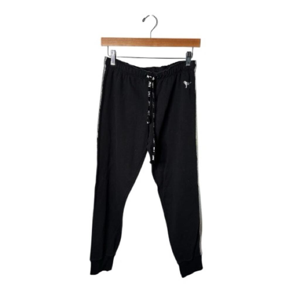 Victoria’s Secret PINK Black Silver Joggers Medium